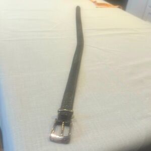 Martin dingman brown crocodile grain belt